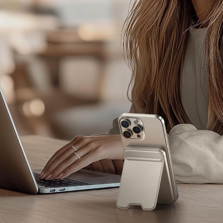 SATECHI OntheGo Qi2 Ασύρματος PowerBank 5.000mAh Φορτιστής με Αναδιπλούμενη 15W βάση - Sand ΜΠΕΖ - SA-ST-B5Q2SW