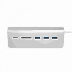 Satechi Αλουμινίου USB 3.0 hub με 3Χ θύρες USB-A και MicroSD / SD card reader - ΑΣΗΜΙ - SA-ST-3HCRS 