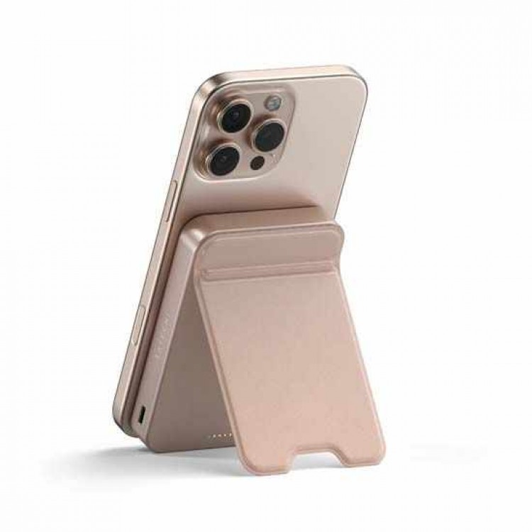 SATECHI OntheGo Qi2 Ασύρματος PowerBank 10.000mAh Φορτιστής με Αναδιπλούμενη 15W βάση - ΡΟΖ Desert - SA-ST-B10Q2SR