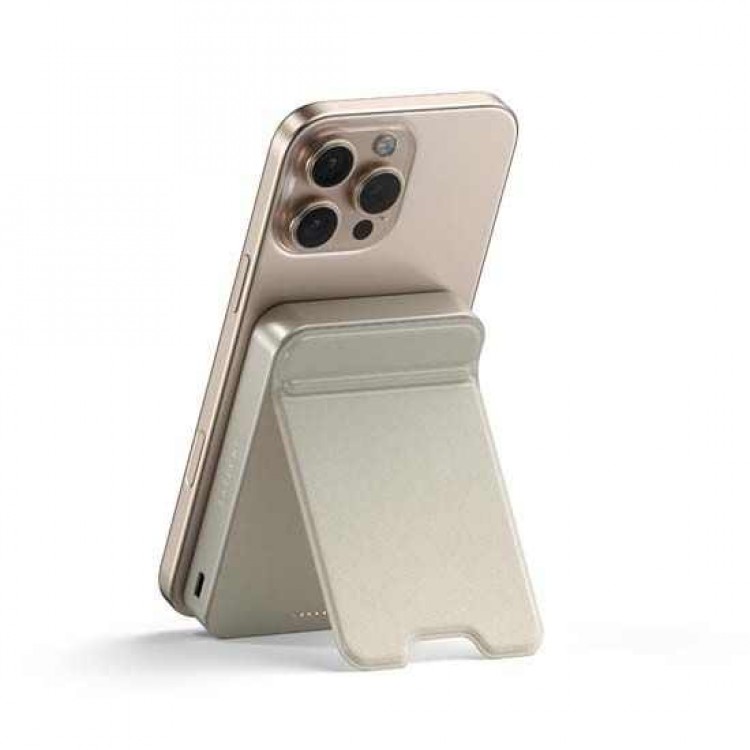 SATECHI OntheGo Qi2 Ασύρματος PowerBank 10.000mAh Φορτιστής με Αναδιπλούμενη 15W βάση - Sand ΜΠΕΖ - SA-ST-B10Q2SW 