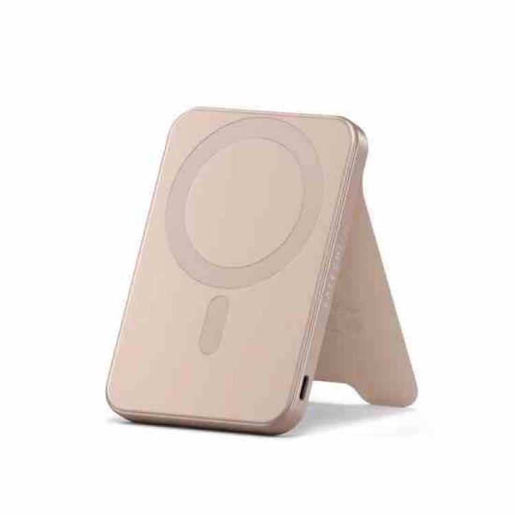 SATECHI OntheGo Qi2 Ασύρματος PowerBank 5.000mAh Φορτιστής με Αναδιπλούμενη 15W βάση - Desert ΡΟΖ - SA-ST-B5Q2SR
