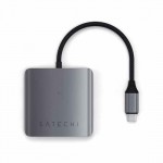 Satechi Aluminum PD USB-C 100W multiport hub με 4ΧΘύρες USB-C - ΓΚΡΙ - SA-ST-H4CPDM