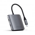 Satechi Aluminum PD USB-C 100W multiport hub με 4ΧΘύρες USB-C - ΓΚΡΙ - SA-ST-H4CPDM