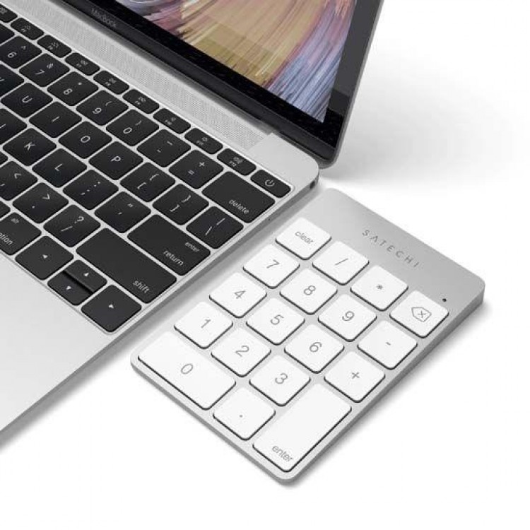 SATECHI BLUETOOTH Slim USB-C Επαναφορτιζόμενο Ασύρματο αριθμητικό πληκτρολόγιο, 18 πλήκτρων, aluminium design, για MacOS/ συμβατό με Windows - ΑΣΗΜΙ - SA-ST-KSALKPS