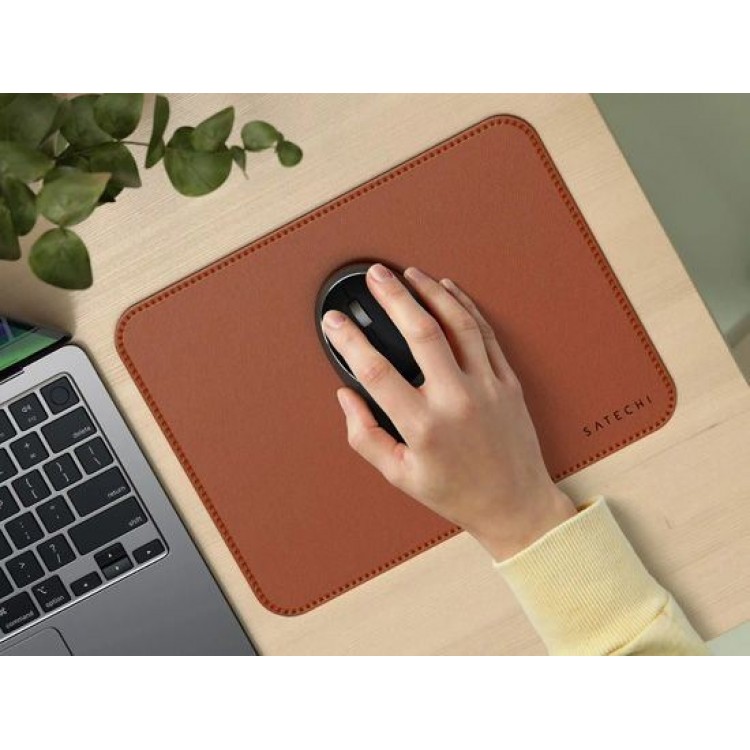 Satechi Premium Vegan-Δερμάτινο Mouse Pad - ΚΑΦΕ - SA-ST-LMPN