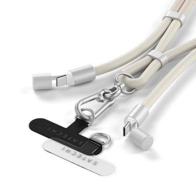 SATECHI OntheGo 2-σε-1 60W USB-C Lanyard Universal Crossbody ιμάντας με ενσωματωμένο Braided καλώδιο δεδομένων για SMARTPHONES, 1.5μ, - ΜΠΕΖ - SA-ST-LOTGLW