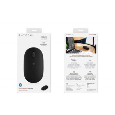 SATECHI ONTHEGO Bluetooth Ασύρματο ποντίκι με USB-C Επαναφορτιζόμενη μπαταρία - ΜΑΥΡΟ - SA-ST-MOTGK