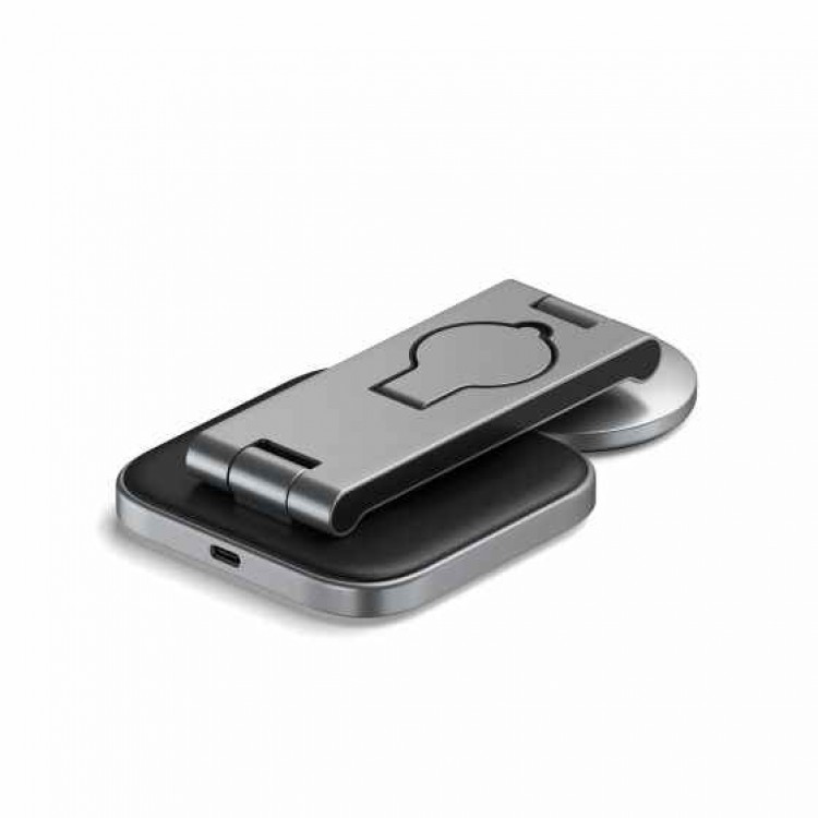 Satechi 3 σε 1 MagSafe Αναδιπλούμενη Qi2 Mαγνητική Βάση Ασύρματης Φόρτισης για Αpple iPhone, Apple Watch Series και Airpods 15W - ΓΚΡΙ - SA-ST-Q31FM-EA 