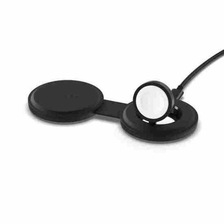 SATECHI OntheGo 2-in-1 Ασύρματος Φορτιστής με Αναδιπλούμενη Qi2 βάση για Αpple iPhone, Apple Watch Series 15W - ΜΑΥΡΟ - SA-ST-QTG21K