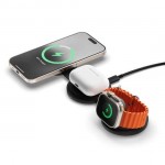 SATECHI OntheGo 3-in-1 Ασύρματος Φορτιστής με Αναδιπλούμενη Qi2 βάση για Αpple iPhone, APPLE AIRPODS, Apple Watch Series 15W - ΜΑΥΡΟ - SA-ST-QTG31K