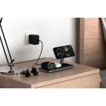 SATECHI Ασύρματος 15W Qi2 TRIO 3σε1 Tριπλός Φορτιστής Αλουμινίου με φορτιστή για Apple Watch Series, για iPhone, AirPods, & Apple Watch - ΓΚΡΙ - SA-ST-QTPM-EA 