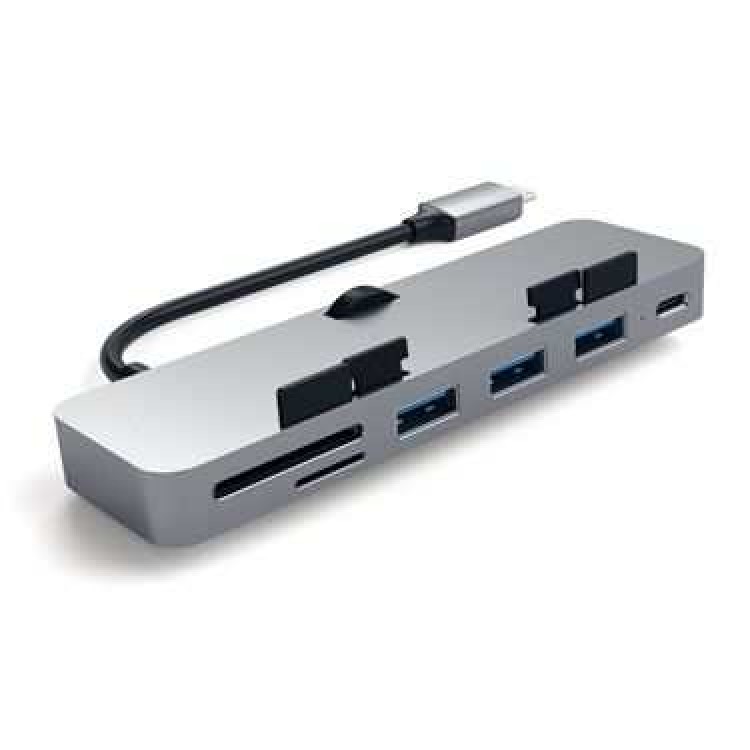 Satechi Αλουμινίου USB-C CLAMP HUB PRO για Apple iMac με USB-C / USB / SD & MICRO SD - ΓΚΡΙ - SA-ST-TCIMHM