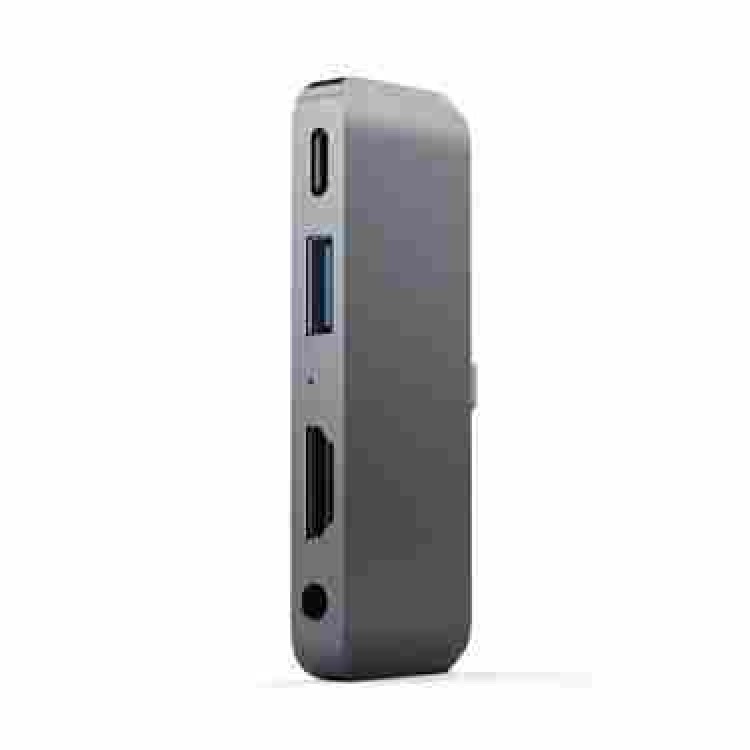 Satechi Αλουμινίου USB-C PD Mobile Pro Hub, 4K HDMI, USB 3.0 & 3.5mm Audio - ΓΚΡΙ - SA-ST-TCMPHM