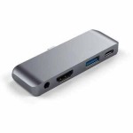 Satechi Αλουμινίου USB-C PD Mobile Pro Hub, 4K HDMI, USB 3.0 & 3.5mm Audio - ΓΚΡΙ - SA-ST-TCMPHM