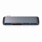 Satechi USB-C Combo Hub Adapter 3X Θύρες USB-A 3.0 Αλουμινίου, 3-σε-1, με αναγνώστη καρτών Micro SD/SD/TF - ΓΚΡΙ - SA-ST-TCUHM