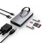 Satechi USB-C Hub Αλουμινίου 9-in-1 Multiport Adapter On-The-Go Multiport Adapter για Apple MacBook Pro/Air M2/ M1, Apple iPad Pro/Air, Apple M2 Mac Mini, iMac M1 - ΓΚΡΙ - SA-ST-UCMBAM