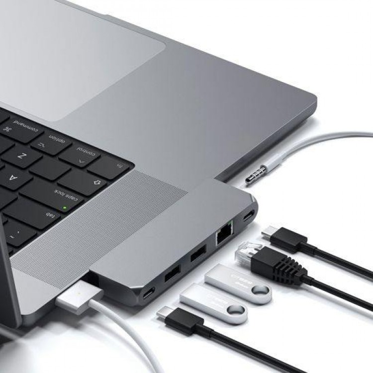 Satechi Αλουμινίου USB-C Pro Hub Mini Multiport Adapter για Apple MacBook Pro M1,M2,M3 series (2016-2024) - Γκρι - SA-ST-UCPHMIM