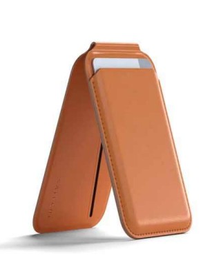 SATECHI Δερμάτινο universal MagSafe Μαγνητικό Πορτοφόλι πιστωτικών καρτω΄ν με Βάση στήριξης - ΠΟΡΤΟΚΑΛΙ - SA-ST-VLWO