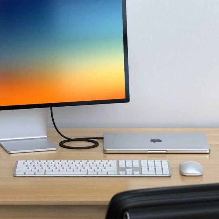 SATECHI Braided Thunderbolt 5 Pro, USB-C / USB-C ,120Gpbs Καλώδιο μεταφοράς δεδομένων & Φόρτισης 240W PD 1μ. - SA-ST-YTB5100K