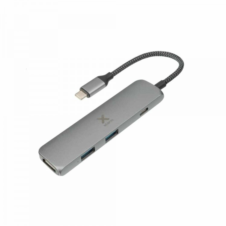 XTORM Aluminum Multi-Port USB-C Hub 4-in-1 με ενισχυμένο καλώδιο αντοχής - ΑΣΗΜΙ - XT-XC203 