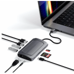 Satechi Aluminum Multi-Port Adapter 8K HDMI με 10 Gbps USB-A data port, Θύρα Ethernet, 100W USB-C PD charging, micro/SD card readers, TYPE-C TO MULTI PORT HUB - ΑΣΗΜΙ - ST-U4MA3M
