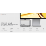 Satechi Aluminum Type-C Multi-Port Stand & Hub για Mac Mini M1, M2 & M2 Pro 2023, Mac Studio 2022/2023 με NVMe SSD / SATA enclosure- ΑΣΗΜΙ - SA-ST-GMMSHS