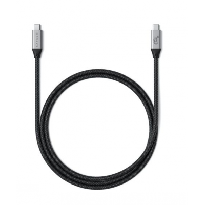 SATECHI Braided USB 4 - 40Gbps Καλώδιο μεταφοράς δεδομένων & Φόρτισης 240W USB-C 1.2μ. - Μαύρο - SA-ST-YU4120M