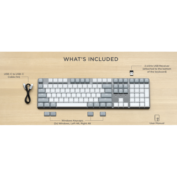 SATECHI Slim SM3 108 πλήκτρων Μηχανικό Bluetooth LED Backlit Ασύρματο Gaming πληκτρολόγιο για Apple Mac, iMac, Macbook, Windows PCS - QWERTY - ΓΚΡΙ - ST-KSM3LT-EN
