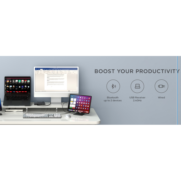 SATECHI Slim SM3 108 πλήκτρων Μηχανικό Bluetooth LED Backlit Ασύρματο Gaming πληκτρολόγιο για Apple Mac, iMac, Macbook, Windows PCS - QWERTY - ΓΚΡΙ - ST-KSM3LT-EN