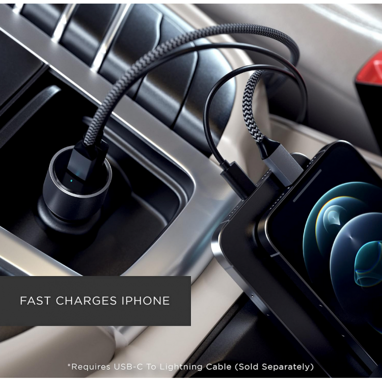 SATECHI 40W Διπλός φορτιστής αυτοκινήτου USB-C PD - ΓΚΡΙ - SA-ST-U2C40CCM 