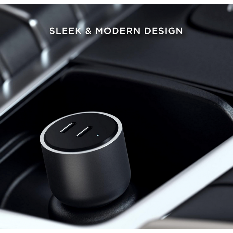 SATECHI 40W Διπλός φορτιστής αυτοκινήτου USB-C PD - ΓΚΡΙ - SA-ST-U2C40CCM 