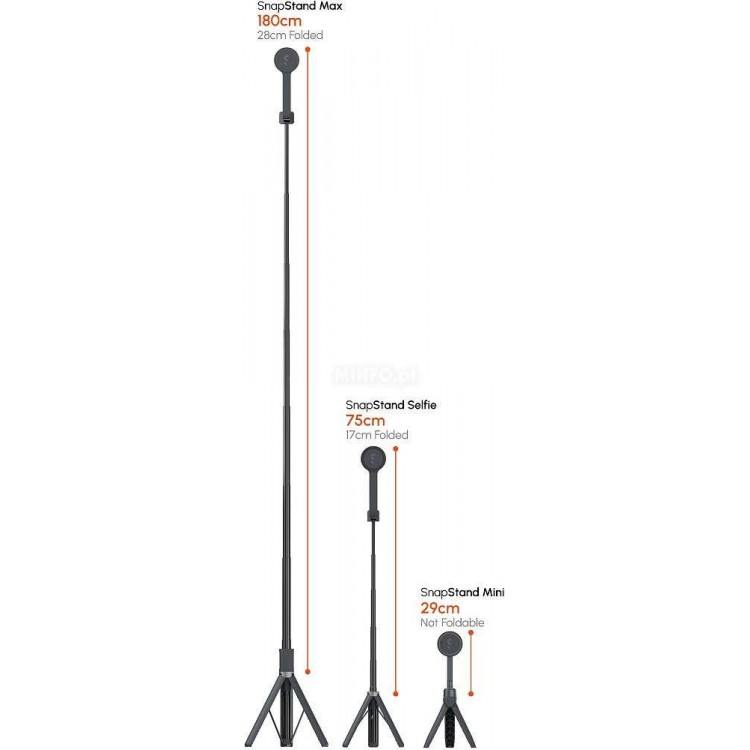 SHIFTCAM SnapStand Universal 3-σε-1 Τρίποδας/μαγνητική βάση Selfie stick για smartphones - Midnight ΜΑΥΡΟ - SC-S-AB02-MN 