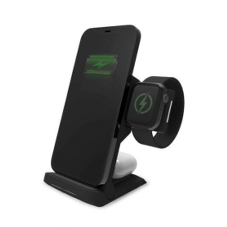 STM Wireless Charge Tree GO 15W Ασύρματος Αναδιπλούμενος Φορτιστής Qi Βάση για SMARTPHONES, iPhone, AirPods και Apple Watch - ΜΑΥΡΟ - ST931-322Z-02