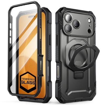 Θήκη SUPCASE UB GRIP PRO MAG MAGSAFE 360 με HD Προστασία οθόνης/βάση στήριξης/δακτυλίδι για APPLE iPhone 17 PRO MAX 6.9 5G 2025 - ΜΑΥΡΟ