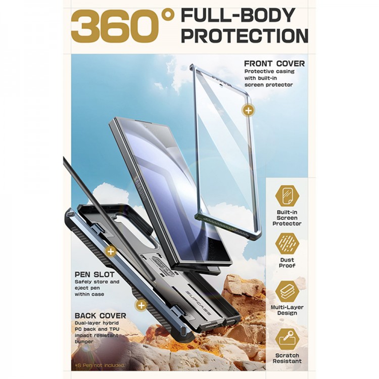 Θήκη SUPCASE UNICORN BEETLE PRO PEN edition για Samsung GALAXY Z FOLD 6 2024 - Tilt ΜΠΛΕ