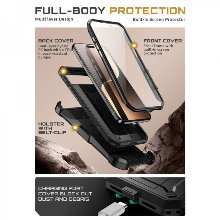 Θήκη SUPCASE UNICORN BEETLE PRO για Apple IPHONE 17 AIR 6.6 5G 2025 - ΜΑΥΡΟ