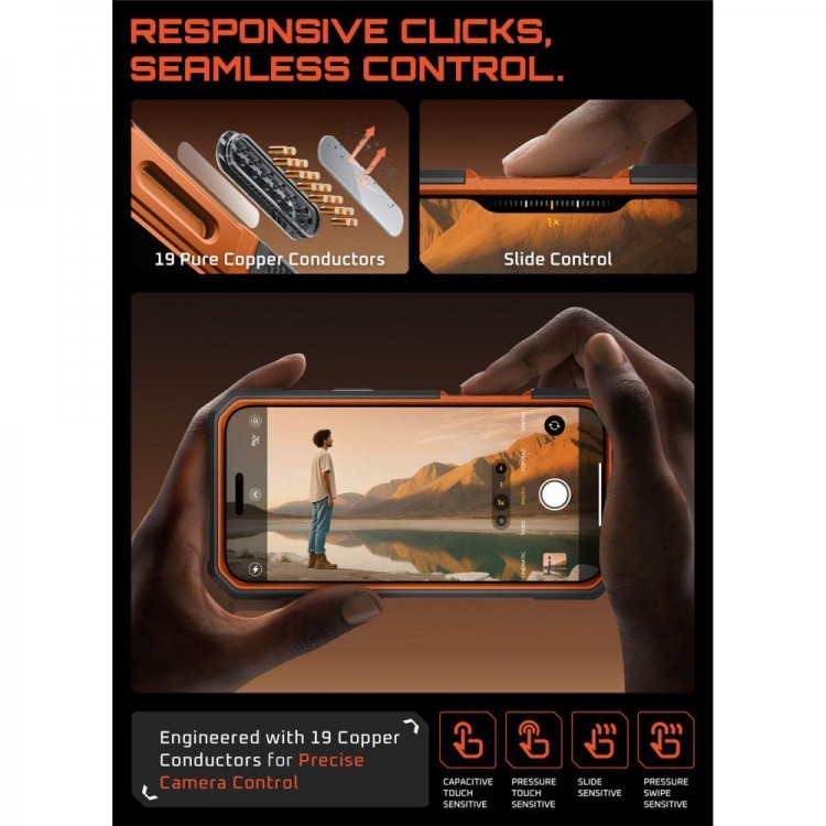 Θήκη SUPCASE UB GRIP PRO MAG MAGSAFE 360 με HD Προστασία οθόνης/βάση στήριξης/δακτυλίδι για APPLE iPhone 17 PRO 6.3 5G 2025 - ΔΙΑΦΑΝΟ/ΚΟΡΑΛ ΠΟΡΤΟΚΑΛΙ