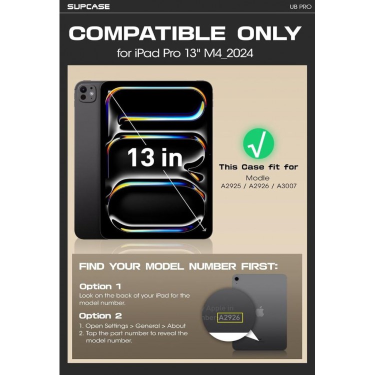 Θήκη SUPCASE UNICORN BEETLE PRO για Apple IPAD PRO 13 2024 7ης Γενιάς - ΛΕΥΚΟ ΓΚΡΙ