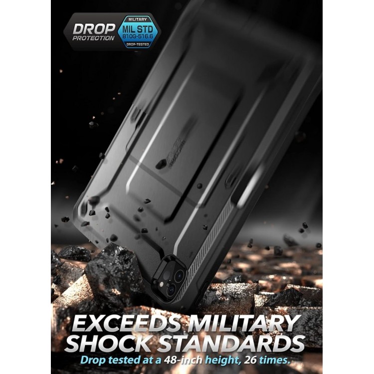 Θήκη SUPCASE UNICORN BEETLE PRO με υποδοχή για PENCIL,Kickstand & Προστατευτικό οθόνης, V2 για Apple IPAD PRO 11 (2022/2021/2020) - ΜΑΥΡΟ
