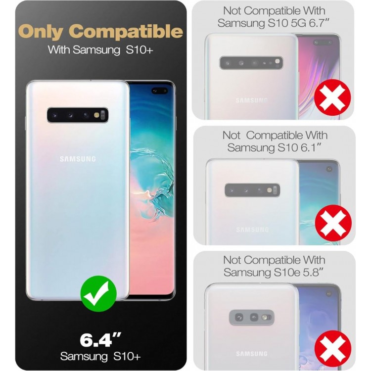 Θήκη Dexnor UNICORN BEETLE PRO για SAMSUNG GALAXY S10 PLUS με προστασία οθόνης - MAYΡΗ