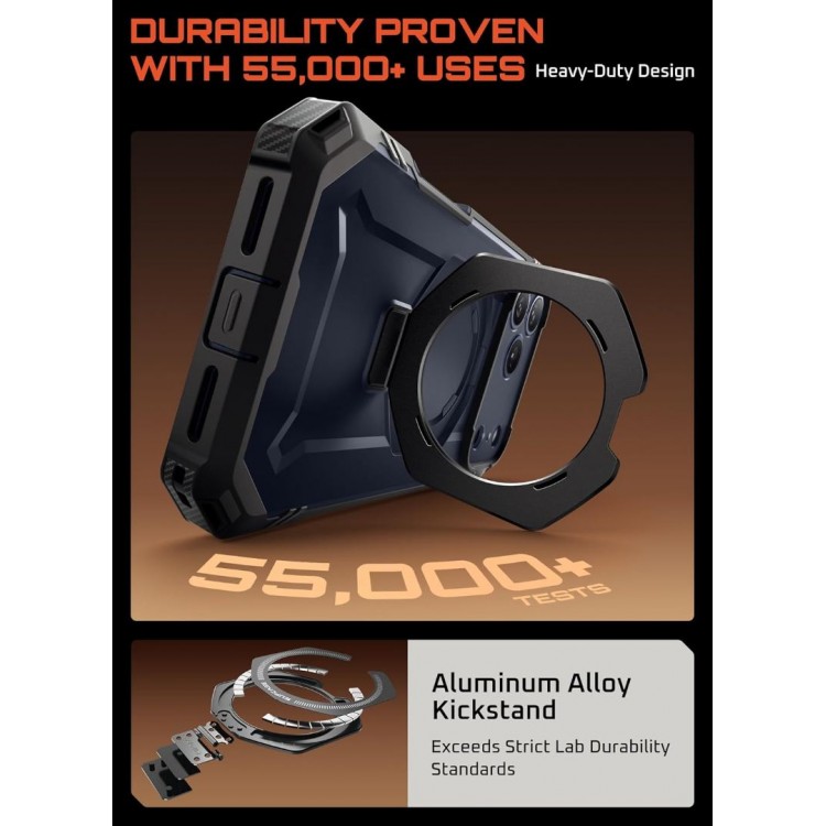 Θήκη SUPCASE UB GRIP PRO MAG MAGSAFE 360 με HD Προστασία οθόνης/βάση στήριξης/δακτυλίδι για APPLE iPhone 17 PRO MAX 6.9 5G 2025 - ΜΑΥΡΟ