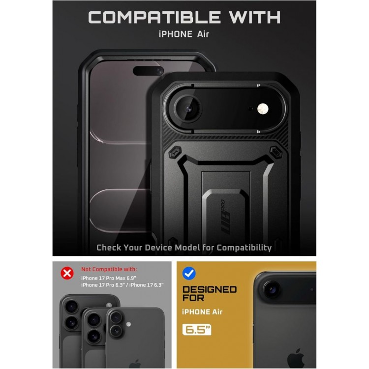 Θήκη SUPCASE UNICORN BEETLE PRO για Apple IPHONE 17 AIR 6.6 5G 2025 - ΜΑΥΡΟ