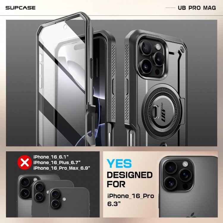 Θήκη SUPCASE UNICORN UB PRO MAG MAGSAFE για Apple IPHONE 16 PRO Max 6.9 2024 - ΜΑΥΡΟ