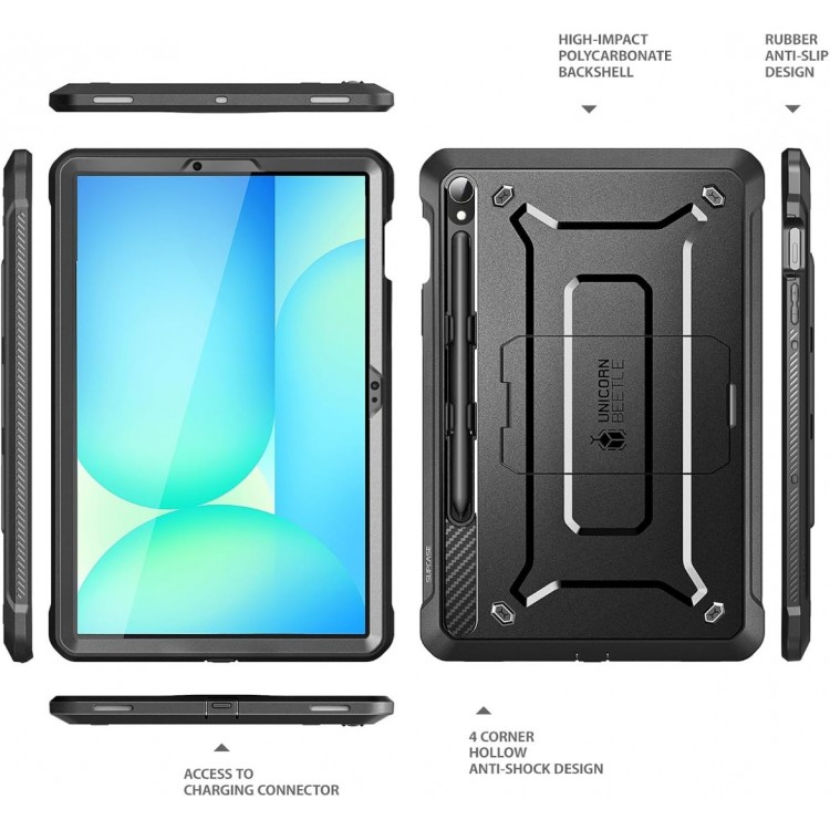 Θήκη SUPCASE UNICORN BEETLE PRO για SAMSUNG GALAXY TAB S9 11.0 / S9 FE / S10 FE / S10 LITE 10.9 X710 / X716B / X510 / X516B / X520 / X526 / X400 / X406B - MAYΡΗ