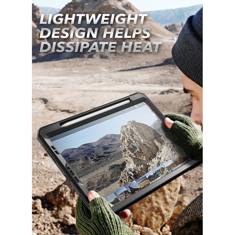 Θήκη SUPCASE UNICORN BEETLE PRO με υποδοχή για PENCIL,Kickstand & Προστατευτικό οθόνης, V2 για Apple IPAD PRO 11 (2022/2021/2020) - ΜΑΥΡΟ