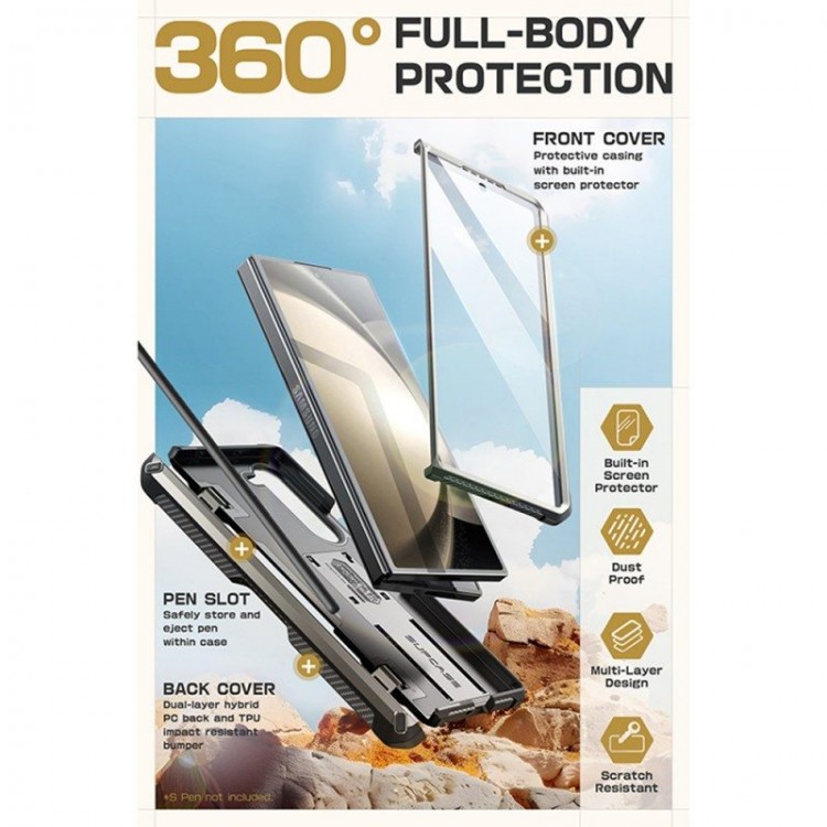 Θήκη SUPCASE UNICORN BEETLE PRO PEN edition για Samsung GALAXY Z FOLD 6 2024 - Titan ΓΚΡΙ