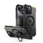Θήκη SUPCASE UB Defender MAGSAFE με βάση στήριξης/δακτυλίδι για APPLE iPhone 15 PRO MAX 6.7 2023 - ΜΑΥΡΟ Χρυσό