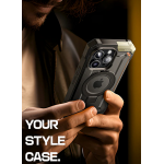Θήκη SUPCASE UB Defender MAGSAFE με βάση στήριξης/δακτυλίδι για APPLE iPhone 15 PRO MAX 6.7 2023 - ΜΑΥΡΟ Χρυσό