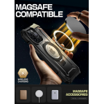 Θήκη SUPCASE UB Defender MAGSAFE με βάση στήριξης/δακτυλίδι για APPLE iPhone 15 PRO MAX 6.7 2023 - ΜΑΥΡΟ Χρυσό