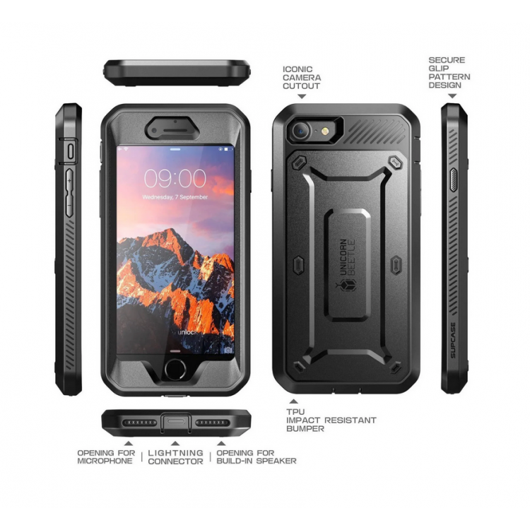 Θήκη SUPCASE UNICORN BEETLE PRO για Apple IPHONE 7 / 8 / SE 2020 / 2022 - ΜΑΥΡΟ